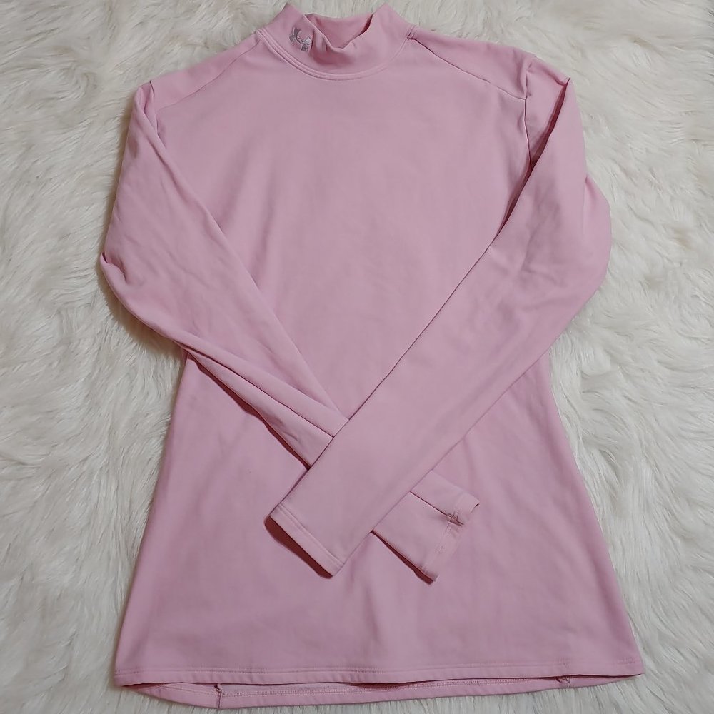 Under Armour Mock Neck Fitted Top Light Pink